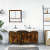 YELWHI 3 Piece Bathroom Furniture Set Smoked Oak Engineered Wood,Functional Bathroom Furniture Set with Ample Storage Space and WallMounted Mirror Cabinet Smoked Oak Bathroom Furniture, Bathroom Sets view 3