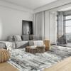 10x14 Area Rugs Washable Rug: Modern Abstract Living Room Rug Soft Anti-Skid Thin Carpet Indoor Floor Non-Shedding Carpets for Bedroom Dining Room Farmhouse Nursery Home Office Black Grey view 3
