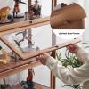 Natural Bamboo Display Cabinet Display Cabinet With Acrylic Cabinet Door Modern Minimalist Flip Door Cabinet Doorsealed Dustproof Easy To Clean Curio Cabinet Glass Display Shelf(Brown,5F-69x34x172.5cm view 3