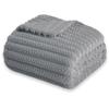 KORBLISS Super Soft Throw Blanket for Couch, Premium Silky Flannel Fleece with 3D Jacquard Wheat Decorative, Lightweight and Cozy for Sofa, Living Room, and All-Season Use, 50x60 Inches.Light Grey view 1