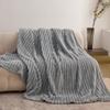 KORBLISS Super Soft Throw Blanket for Couch, Premium Silky Flannel Fleece with 3D Jacquard Wheat Decorative, Lightweight and Cozy for Sofa, Living Room, and All-Season Use, 50x60 Inches.Light Grey view 2