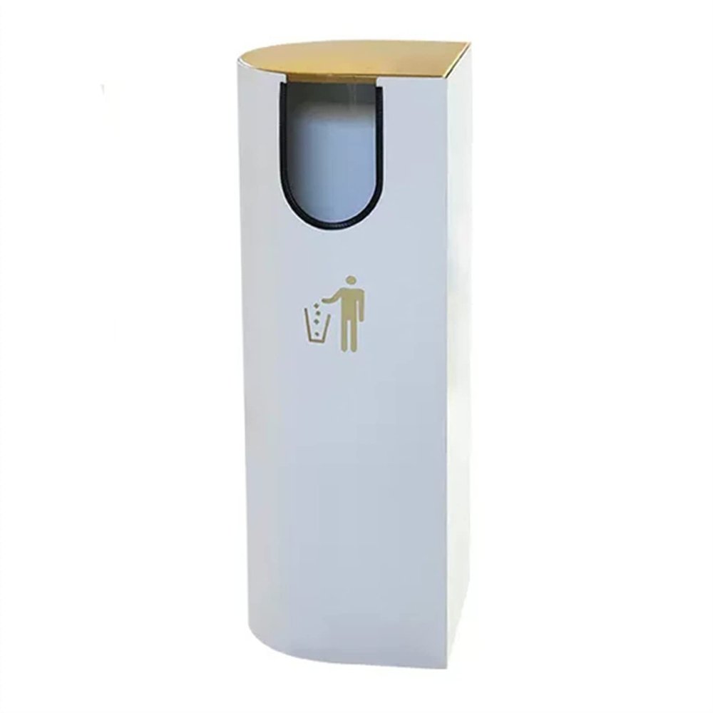 thalo Trash/Garbage Can Indoor/Outdoor Trash Can Large Business Trash Can with Gold Lid Stylish Metal Trash Can Removable Inner Bucket Waste Container(A)