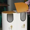 thalo Trash/Garbage Can Indoor/Outdoor Trash Can Large Business Trash Can with Gold Lid Stylish Metal Trash Can Removable Inner Bucket Waste Container(A) view 3