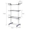 SENBAILU Folding Hanger Multifunctional Retractable Clothes Rack, Three-Layer Double-Rod Coat Rack, Detachable Floor, Standing Clothes Drying Rack Foldable Coat Hanger view 2