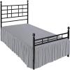 Bed Skirt Queen Size Ruffled Bed Skirt with Split Corners, 12 Inch Tailored Drop Dust Ruffle Bed Skirt with Platform, 100% Microfiber Box Spring Cover Bed Frame - Light Grey Solid. view 2