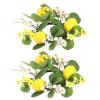 2Pcs Candle Rings Wreaths, Artificial Lemon Wreaths Candle Rings Wreaths, Artificial Fruit Candle Rings with Eucalyptus Leaves for Wedding Centerpiece Party Home Table Decor view 1