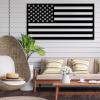 Idadey American Flag Wall Art Metal, Usa Flag Wall Decor Outdoor, Minimalist Wall Art, Independence Day, American Decor Living Room, Patriotic Gift (White1, 59L x 31W) view 2