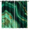 Luxury Blackout Curtains, Emerald Green Gilded Marble Texture Printed Curtains, Washable Energy Saving Window Drapes for Living Room Bedroom Kitchen Office Hotel 2 Panels - 2x54 Wx84 L view 1
