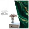 Luxury Blackout Curtains, Emerald Green Gilded Marble Texture Printed Curtains, Washable Energy Saving Window Drapes for Living Room Bedroom Kitchen Office Hotel 2 Panels - 2x54 Wx84 L view 4