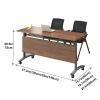 JSLXNDM Foldable Meeting Table, Flip Top Mobile Training Table with Lockable Wheels, Small-Folding Gaming-Laptop Home-Office Desks for Small Spaces 120x50x75cm(47.2x19.7x29.5in) Brown view 2