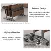 JSLXNDM Foldable Meeting Table, Flip Top Mobile Training Table with Lockable Wheels, Small-Folding Gaming-Laptop Home-Office Desks for Small Spaces 120x50x75cm(47.2x19.7x29.5in) Brown view 4