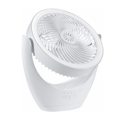 HTTGDGDH Ultra Quiet Small Fan with Night Light and Strong Airflow, Portable Desktop Fan, Rechargeable Mini Fan, Personal Cooling, 120 Rotation Air Circulator Fan