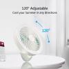 HTTGDGDH Ultra Quiet Small Fan with Night Light and Strong Airflow, Portable Desktop Fan, Rechargeable Mini Fan, Personal Cooling, 120 Rotation Air Circulator Fan view 3