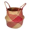 Handwoven Wicker Storage Baskets with Handles - Foldable Decorative Baskets for Home Organization, Red (Medium) view 1
