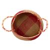 Handwoven Wicker Storage Baskets with Handles - Foldable Decorative Baskets for Home Organization, Red (Medium) view 2