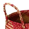 Handwoven Wicker Storage Baskets with Handles - Foldable Decorative Baskets for Home Organization, Red (Medium) view 4