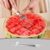 2-in-1 Stainless Steel Fruit Cutter, Upgraded Watermelon Slicer, Dual Head Fruit Forks for Home, Kitchen, Camping (3pcs) view 2