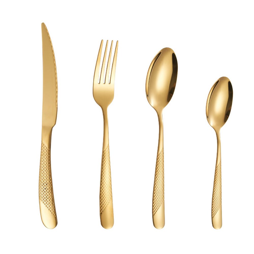 72 piece gold silverware set for 18, 18/8 stainless steel cutlery set, fork spoon knife set, hammered handle flatware set for family dinning gathering corporate, dishwasher safe