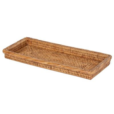 KOUBOO - La Jolla Rattan Perfume, Vanity & Bathroom Counter Top Tray, Honey-Brown