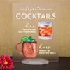Elation Factory Co. Signature Cocktail Sign Acrylic | Acrylic Wedding Bar Menu | Drink Menu | Bar Sign | 10" H x 8" W Frosted Acrylic Signature Drink Sign view 2