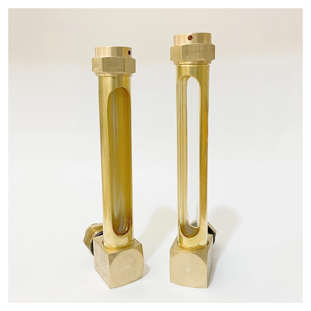 1/4" 3/8" 1/2" BSP Male Thread L-Shape Brass Oil Liquid Level Indicator Sight Glass Gauge - Two Window 1PC(Two Window 3/8",300mm)