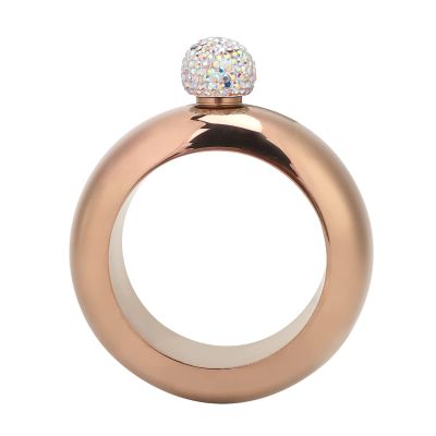 Stainless Steel Bracelet Jug Flask for Dance Party Travel, Bronze Hip Flask Gift (bright rose gold)