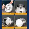 NJDQFA 40 * 64CM/76L,Fermenter with Carry Handle,Metal Barrel with Sealed Lid,Stainless Steel Liquid Storage Kitchen Container view 2