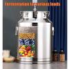 NJDQFA 40 * 64CM/76L,Fermenter with Carry Handle,Metal Barrel with Sealed Lid,Stainless Steel Liquid Storage Kitchen Container view 3