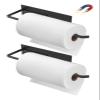 Paper Towel Holder Black, Toilet Paper Roll Holder Magnetic Towel Rack Wall Mount Fridge Organizer Shelf for Towels Rolls Bar Bathroom Toilet Pantry RV Essentials Kitchen Organizers and Storage 2 Pack view 1
