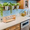 Pssopp Oil Bottle Rack, Wooden Kitchen Organizer Shelf Rack with Anti Slip Rubber Pad 4 Hole Olive Oil Dispenser Shelf Oil Bottles Storage Shelves for Kitchen Cabinet (Slots) view 4
