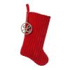 Pxniy 19.5 Inch Embossed Stripe Christmas Stocking,Personalized Xmas Stocking with Gold Wooden Initial Monogram,Fireplace Christmas Party Decoration and Xmas Gift(Red,Letter L) view 1