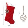 Pxniy 19.5 Inch Embossed Stripe Christmas Stocking,Personalized Xmas Stocking with Gold Wooden Initial Monogram,Fireplace Christmas Party Decoration and Xmas Gift(Red,Letter L) view 2