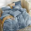 JELLYMONI Sierra Blue Duvet Cover King Size, 3pcs Washed Microfiber Bedding Set, Soft Breathable Seersucker Duvet Cover Set with Zipper Closure and Corner Ties for All Seasons view 2