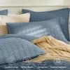 JELLYMONI Sierra Blue Duvet Cover King Size, 3pcs Washed Microfiber Bedding Set, Soft Breathable Seersucker Duvet Cover Set with Zipper Closure and Corner Ties for All Seasons view 4