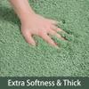 AROGAN Luxury Long Bathroom Runner Rug, 24x36 Inch Thick Soft and Absorbent Microfiber Non Slip Bath Mat, Rubber Backing Quick Dry Rugs Carpets, Machine Washable Plush Mats for Shower Floor, Green view 2