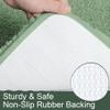 AROGAN Luxury Long Bathroom Runner Rug, 24x36 Inch Thick Soft and Absorbent Microfiber Non Slip Bath Mat, Rubber Backing Quick Dry Rugs Carpets, Machine Washable Plush Mats for Shower Floor, Green view 4