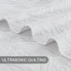 BOURINA Ultrasonic Quilt Set Bedspreads 3-Piece Bedding Set Pre-Washed Microfiber Ultra Soft Lightweight Flower Coverlet Set for All Season, King White view 4
