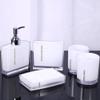 Bathroom Accessories Set, White Bathroom Accessories Set 5pcs Acrylic, Bath Cup Toothbrush Holder Soap Dish, Cute Bathroom Decor, Modern Bathroom Vanity Countertop Bathroom Dcor view 2