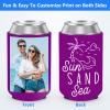 300 Pack Custom Can Coolers Sleeves Bulk Personalized Foldable Insulated Neoprene Can Drink Bottle Holder with Logo Photo Text for Wedding Anniversary Party Customized Gifts view 2