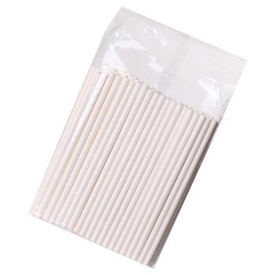 HomeLoft Basics 100Count White Lollipop Sticks,Paper Treat Stick,Sucker Sticks for Cake Pops,Candy Melt,Dessert,Chocolates (6-InchDia4.0mm)