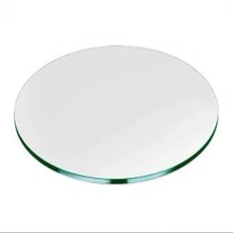 HUZJIEHUI 48" Round Tempered Glass Shelf Panel Table Top Clear,Thick Beveled Edge&Thick Flat Polished Edge