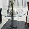 HUZJIEHUI 48" Round Tempered Glass Shelf Panel Table Top Clear,Thick Beveled Edge&Thick Flat Polished Edge view 2