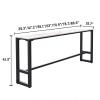 Modern Slate Bar Table,Long Counter Height Console Table,Faux Marble Top With Iron Base,Narrow Trestle Table Dining Table Kitchen Table Bar Coffee Table,No Stool(63"L x 15.7"W x 41.3"H, Black) view 2