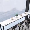 Modern Slate Bar Table,Long Counter Height Console Table,Faux Marble Top With Iron Base,Narrow Trestle Table Dining Table Kitchen Table Bar Coffee Table,No Stool(63"L x 15.7"W x 41.3"H, Black) view 4