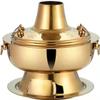 ACFFVBW Charcoal Shabu Copper Hot Pot Chinese Old Beijing Hotpot Real Copper Chinese Outdoor Hot Pot Traditional Charcoal Copper Hot Pot,Bronze,(Gold,36cm) view 1