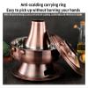 ACFFVBW Charcoal Shabu Copper Hot Pot Chinese Old Beijing Hotpot Real Copper Chinese Outdoor Hot Pot Traditional Charcoal Copper Hot Pot,Bronze,(Gold,36cm) view 3