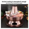 ACFFVBW Charcoal Shabu Copper Hot Pot Chinese Old Beijing Hotpot Real Copper Chinese Outdoor Hot Pot Traditional Charcoal Copper Hot Pot,Bronze,(Gold,36cm) view 4