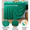 3 Pack Emerald Green Spandex Tablecloth for 8 Foot Rectangle Tables, Wrinkle Free Fitted Table Cloth Cover 8ft Green Stretchy Tablecloths with Skirt for Parties Weddings Birthday Banquet Baby Shower view 3