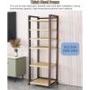 7 8 6 5 Tier AV Media Stand Cabinet Floor-Standing Audio Rack, Tall Heavy Duty Audio-Video Media Stand With Adjustable Shelf, Rolling Stereo Components Rack/cabinet for Living Room/ Home/ Office(Black view 3