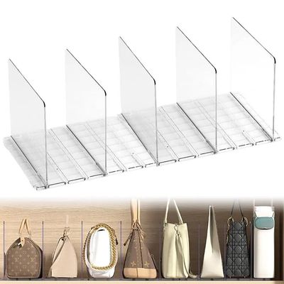 ADFLTFC Purse Organizer for Closet, Adjustable Purse Dividers for Closet, Clear Closet Bag Storage Dividers Rack,Shelf Dividers for Closet Organization for Closets Purse Storage Organizer